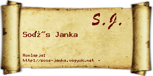Soós Janka névjegykártya